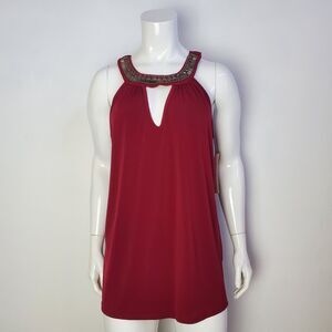 NEW Tempted Plus Size Maroon Beaded Tank